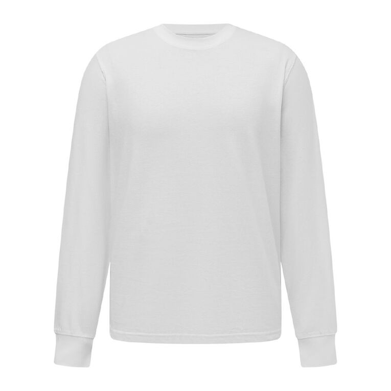 H&H Men's Long Sleeve Crew, White, hi-res
