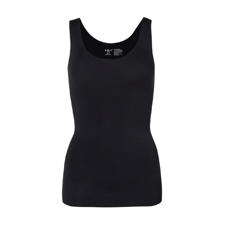 H&H Women's Shapewear Scoop Vest, Black, hi-res