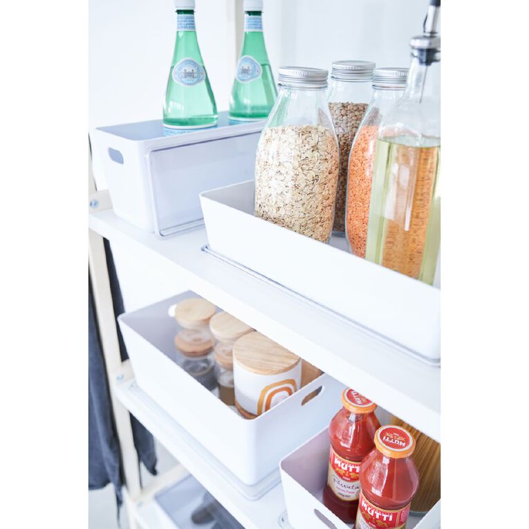 Living & Co Lisse Shallow Lidded Organiser White 6L, , hi-res