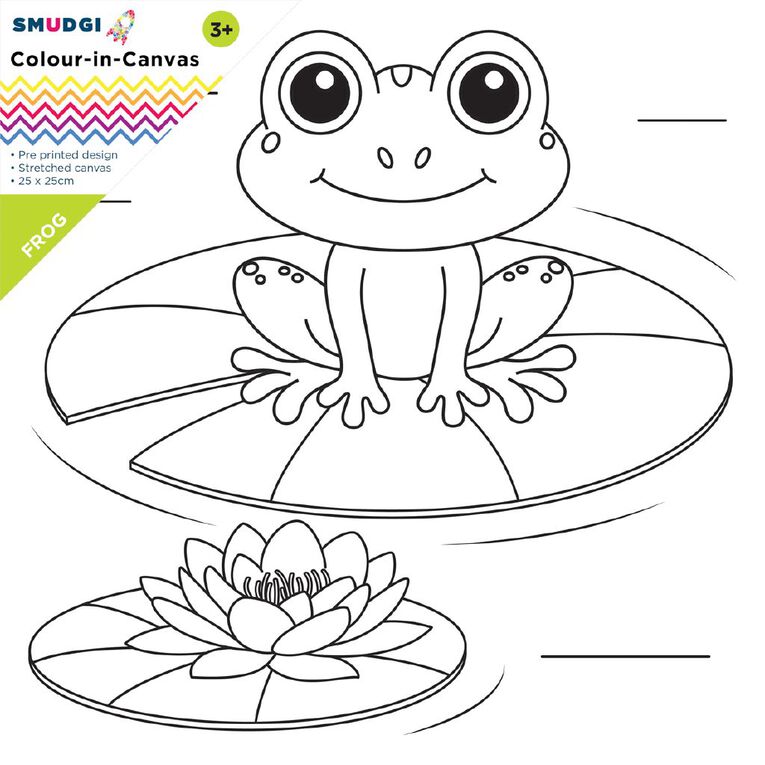 Jasart Smudgi Colour In Canvas Frog 25 x 25cm, , hi-res