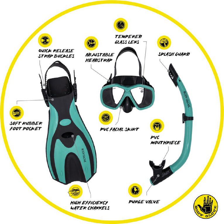 Body Glove Adults Sorrento Snorkelling Set L-XL, , hi-res