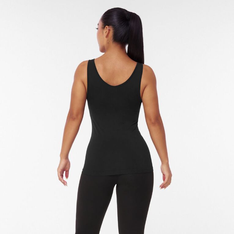 H&H Women's Essential Seamless Singlet, Black, hi-res