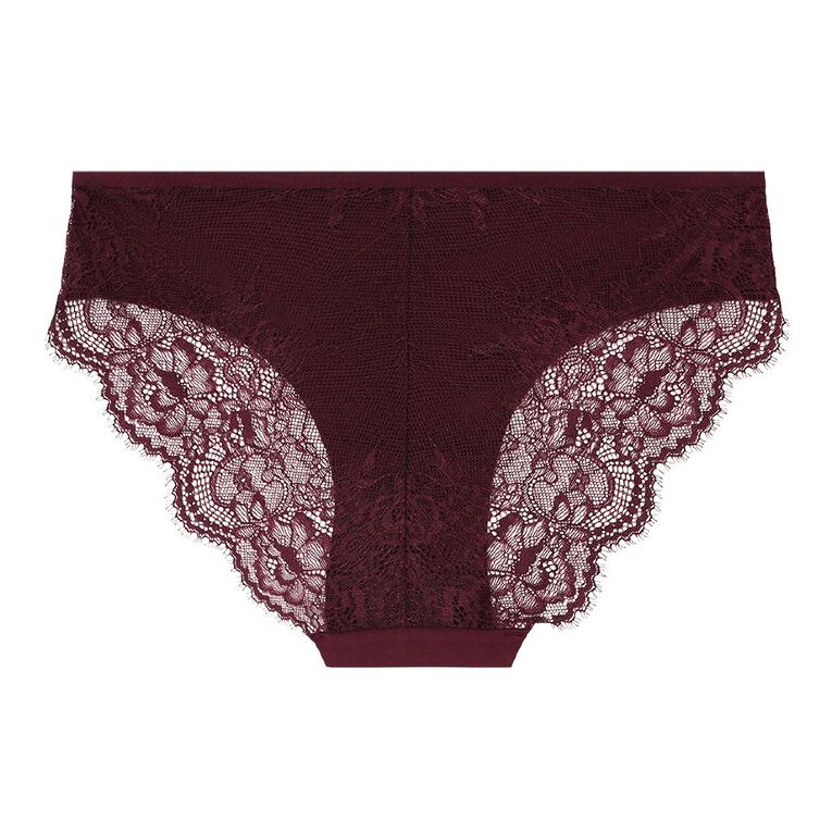 H&H Women's Micro Lace Back Bikini Briefs, Red Mid, hi-res
