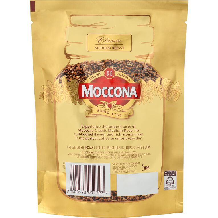 Moccona Classic Medium Roast Freeze Dried Refill 90g, , hi-res