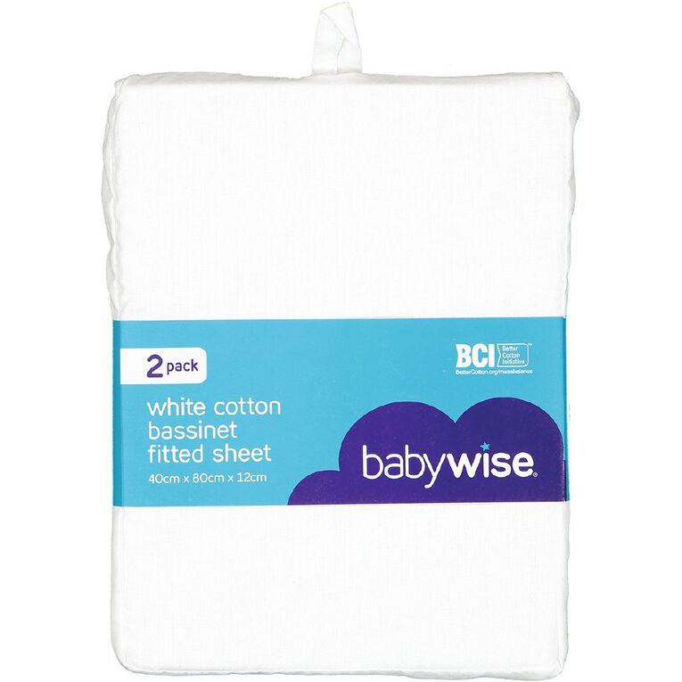Babywise Cotton Bassinet Sheet 2 Pack, , hi-res