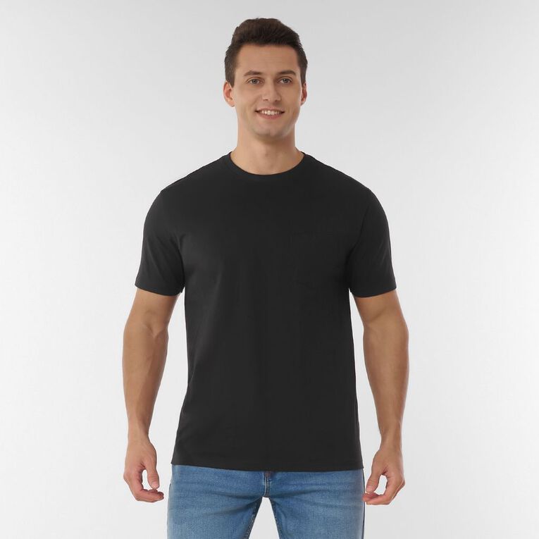 H&H Men's Regular Fit Pocket Tee, Black, hi-res