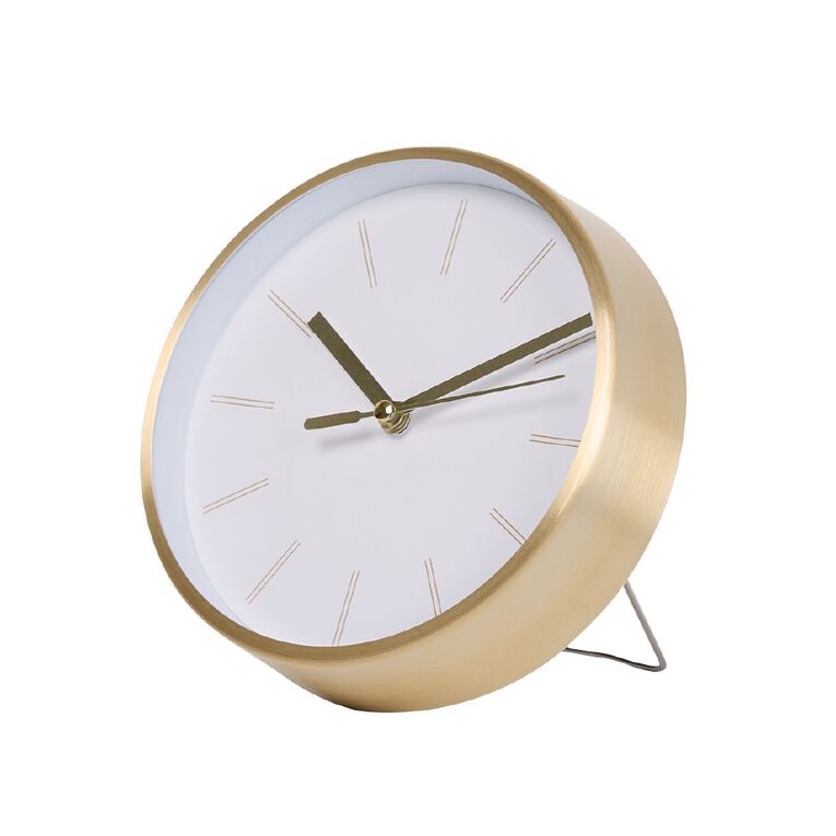 Living & Co Aluminum Round Clock Gold 15cm, , hi-res