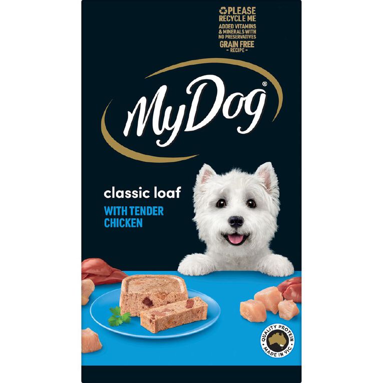 My Dog Chicken Supreme Meaty Loaf Wet Dog Food Trays 6 Pack 100g, , hi-res