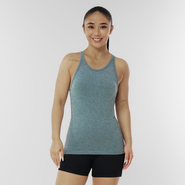 Active Intent Women's Seamless Slim Tank, Green Dark, hi-res
