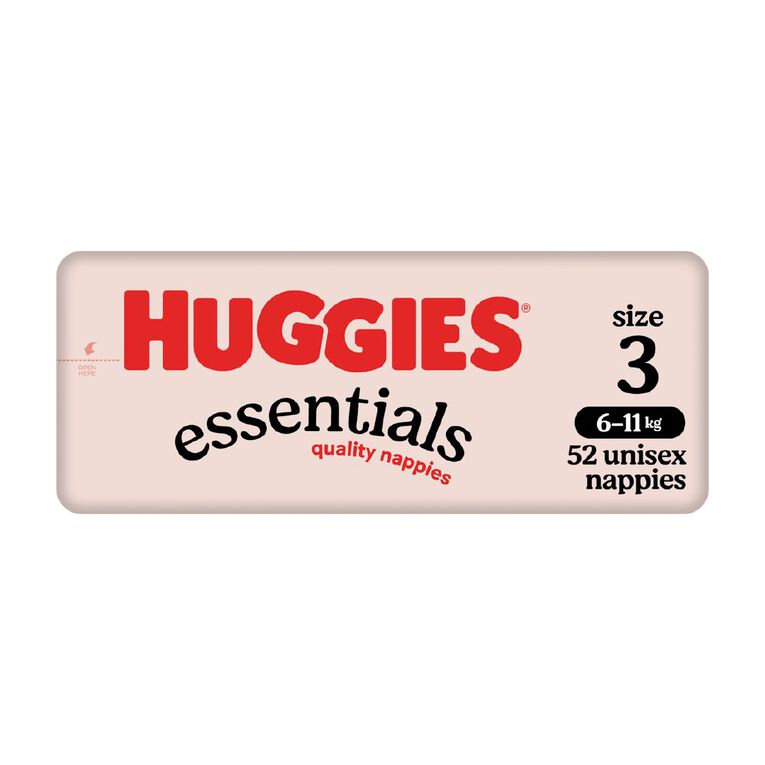 Huggies Essential Nappy Size 3 6-11kg 52 Pack, , hi-res