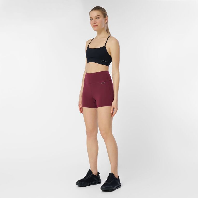 Active Intent Women's 4 Inch Bike Shorts, Red Dark, hi-res