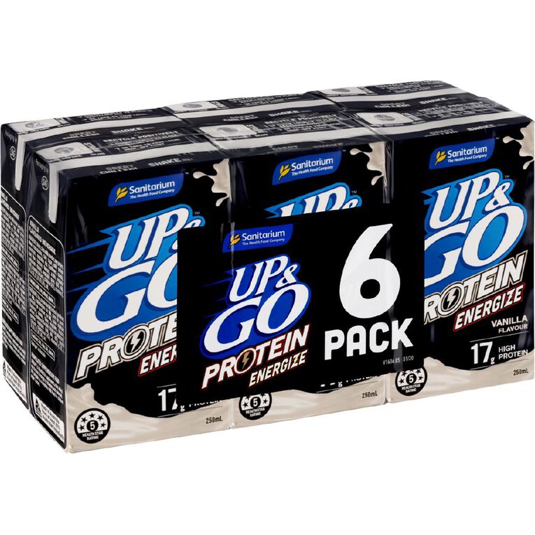 Sanitarium Up&Go Protein Energize Vanilla 250ml 6 Pack