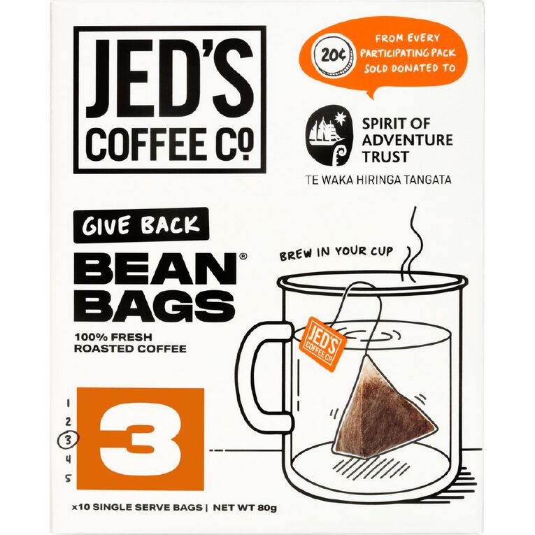 Jed's No.3 Strong Coffee Bean Bags 10 Pack, , hi-res