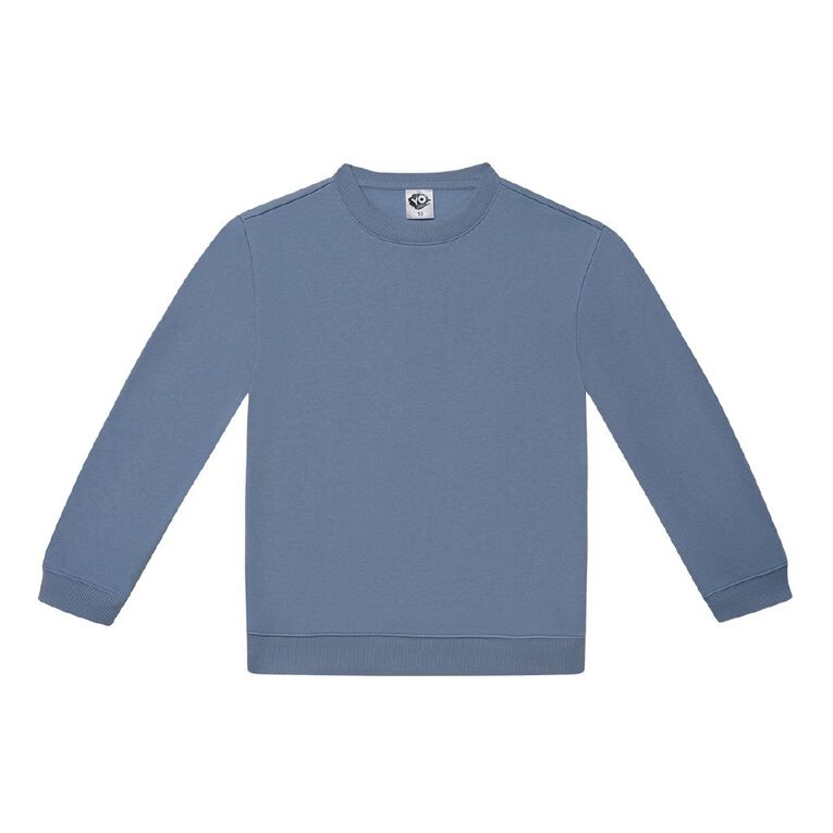 Young Original Plain Crew Sweatshirt, Blue Mid, hi-res