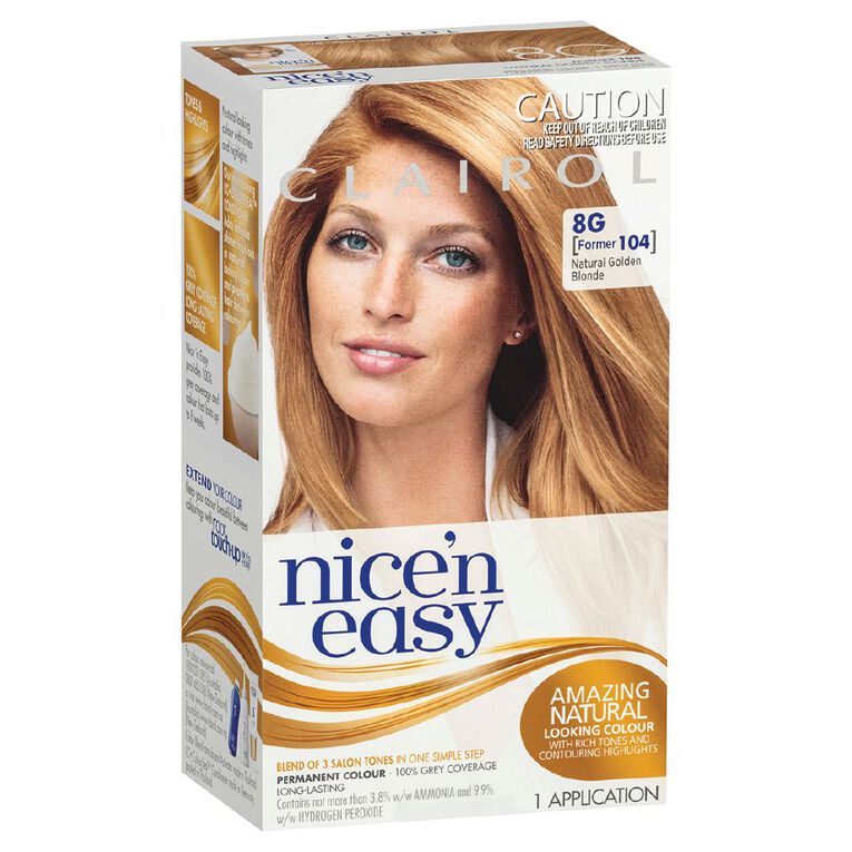 Clairol Nice N Easy Permanent Hair Colour Golden Blonde 8G, , hi-res