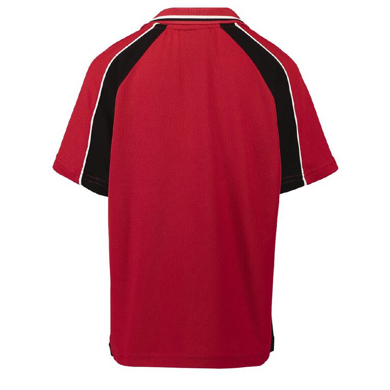Schooltex Stanhope Road School Short Sleeve Polo with Embroidery, Red/Black, hi-res