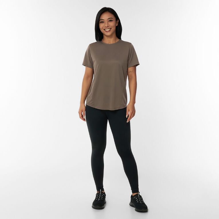 Active Intent Women's Side Angled T-Shirt, Brown Mid, hi-res