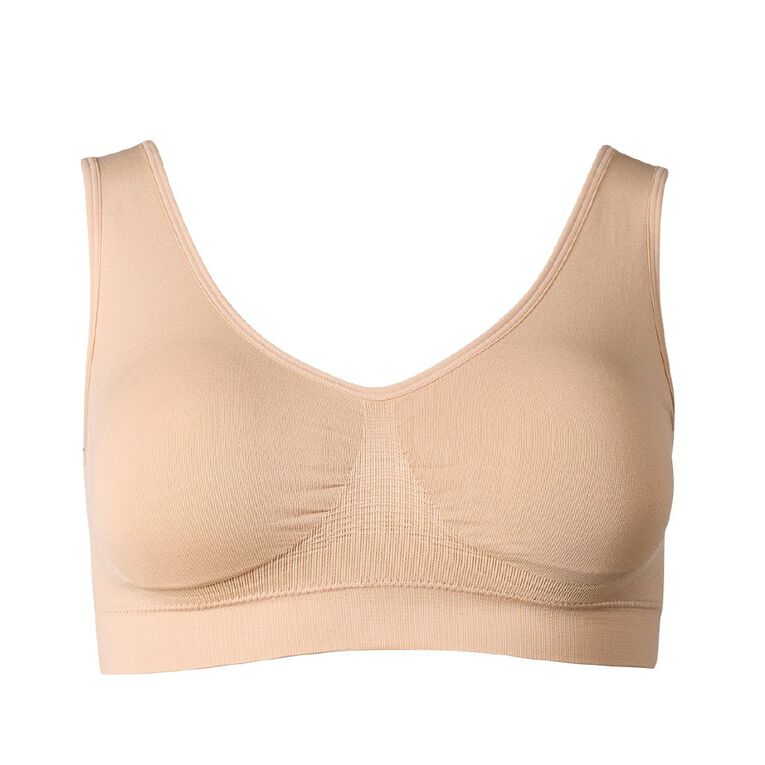 H&H Women's Wirefree Seamless Bra 2 Pack, Multi-Coloured, hi-res