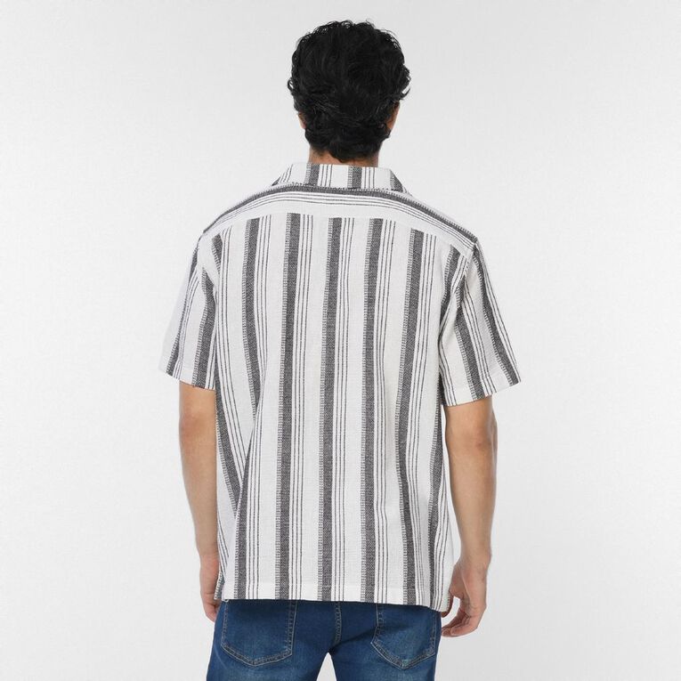 H&H Men's Textured Shirt, Black/White, hi-res