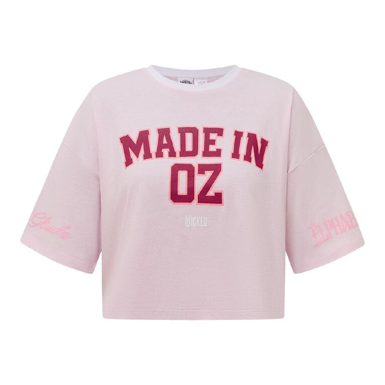 Wicked Women's Made in OZ Cropped Tee, Pink Light, hi-res