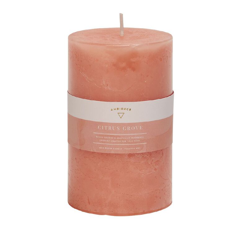 Living & Co Ambience Pillar Candle Citrus Grove 6cm x 10cm, , hi-res