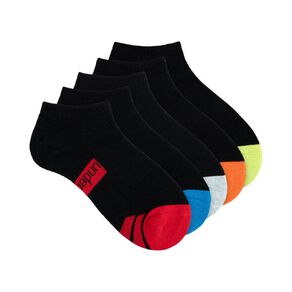 Underworks Boys' Cushioned Sport Low Cut Socks 5 Pack