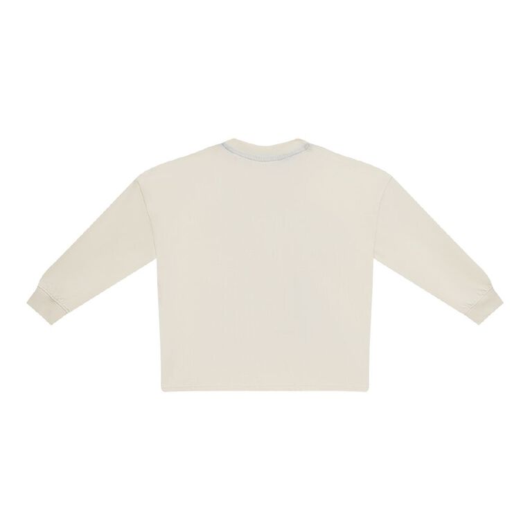 Young Original Long Sleeve Heavy Weight Tee, Cream, hi-res