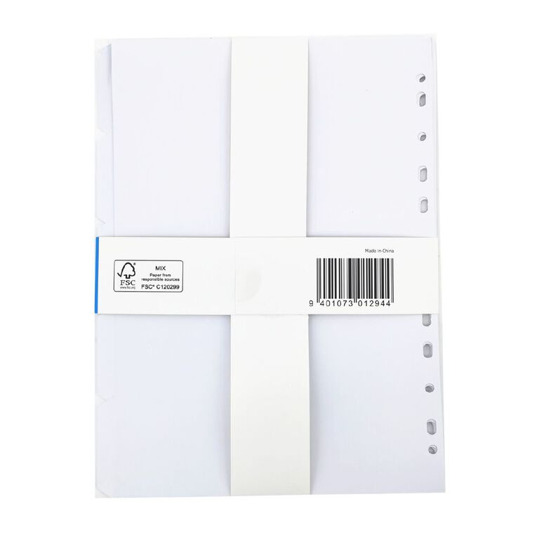 WS 5 Tab Wide White Dividers White, , hi-res