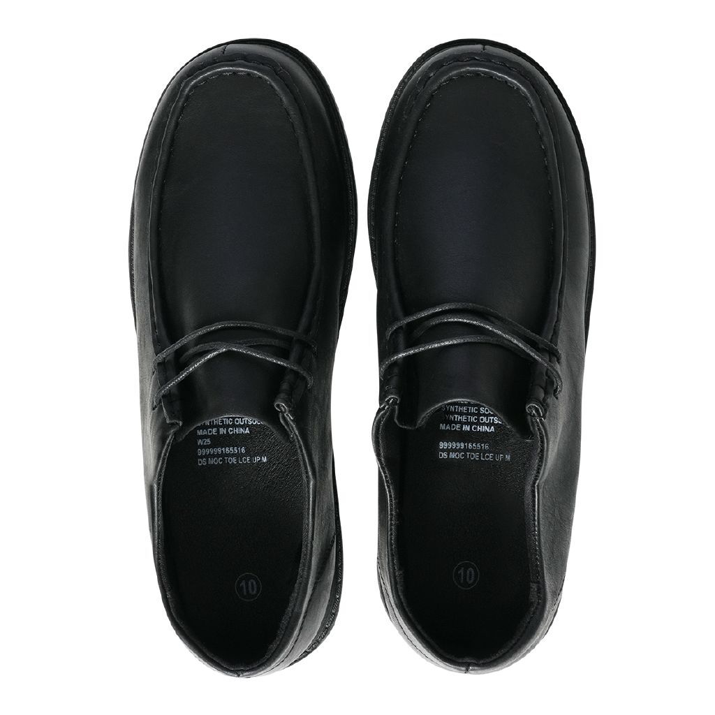 H&H Men's Moc Toe Lace Up Shoes Black | The Warehouse