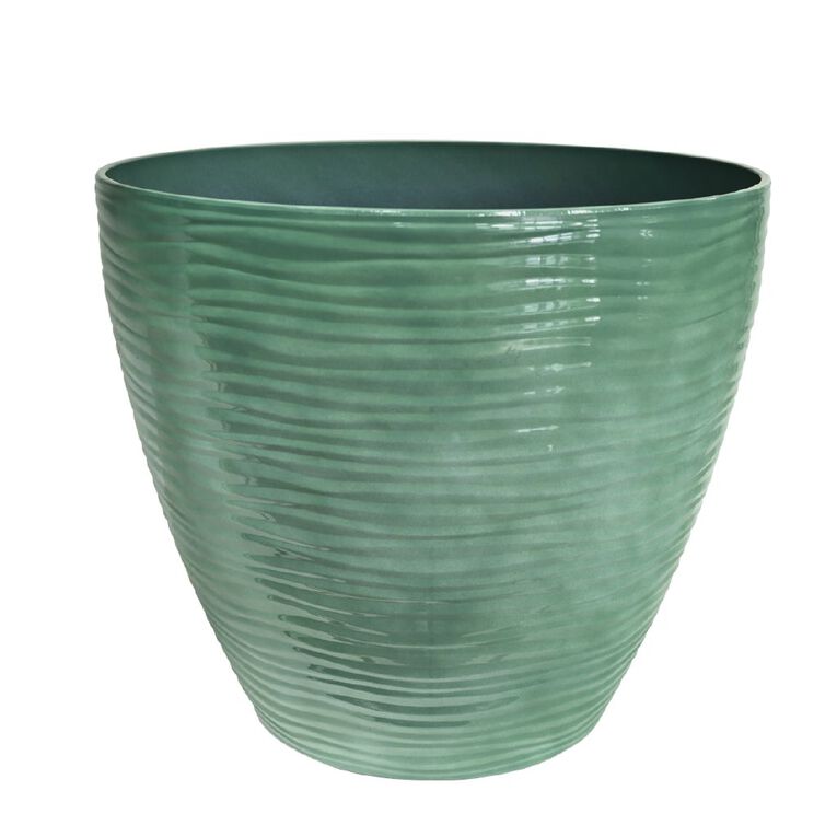 Urban Green Glazed Ripple Pot Green 38cm, , hi-res