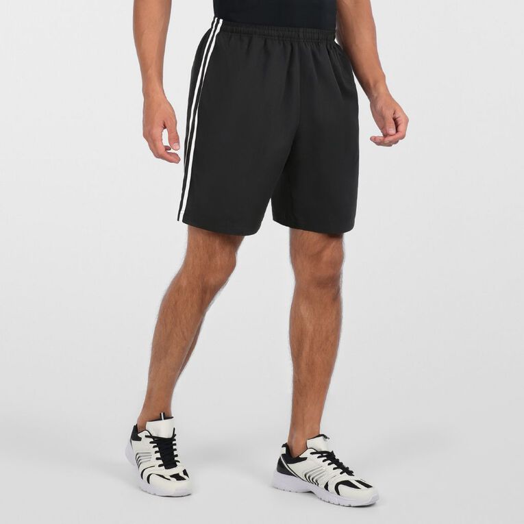 Active Intent Men's Double Stripe Shorts, Black, hi-res