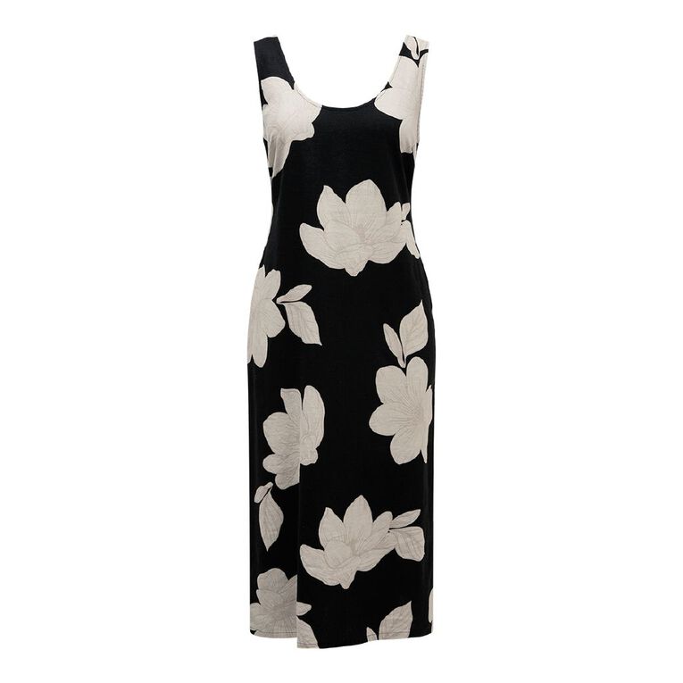 H&H Women's Sleeveless Scoop Dress Midi, Black, hi-res