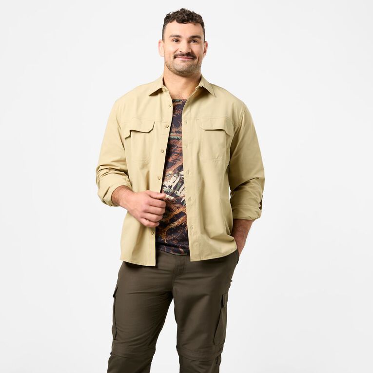 Back Country Men's Long Sleeve Lightweight Shirt, Brown Light, hi-res