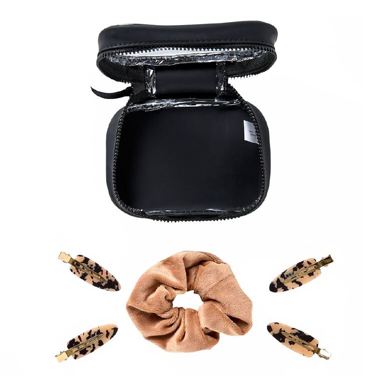 Poppi Beauty Headband and Hair Clip Leopard Set, , hi-res