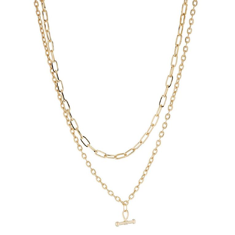 Bar Necklace Two Layer, , hi-res