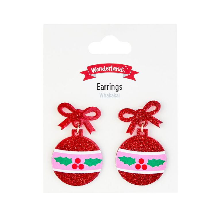 Wonderland Bauble Earrings Red, , hi-res