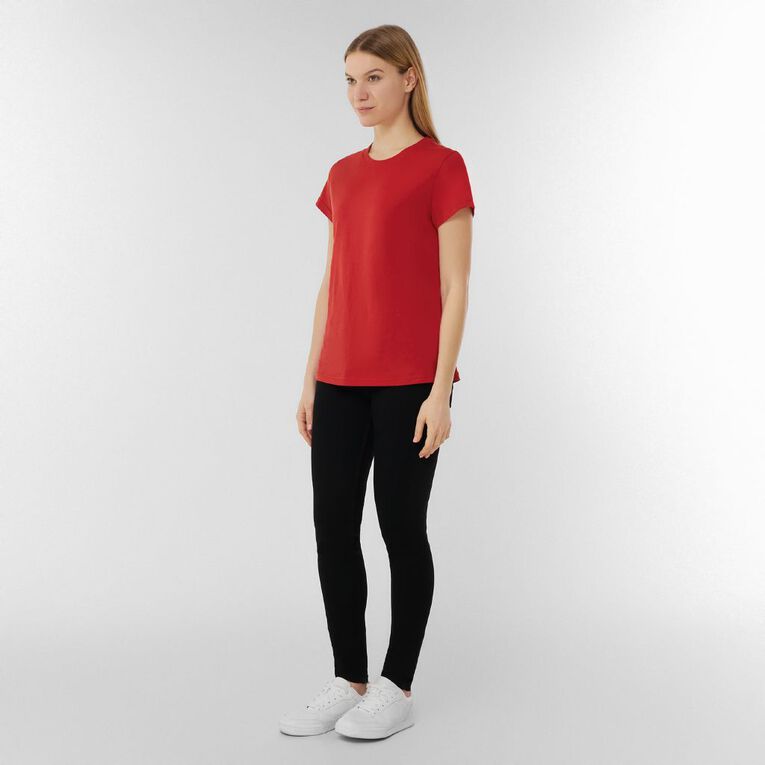 H&H Women's Short Sleeve Crew Neck Tee, Red Mid, hi-res