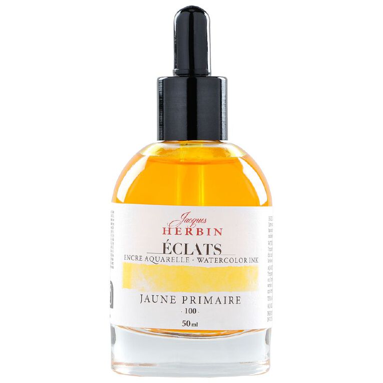 Jacques Herbin Eclats Watercolour Ink 100 Primary Yellow 50ml, , hi-res