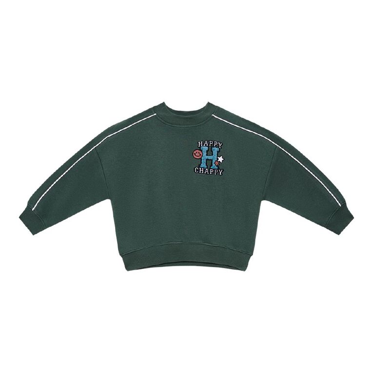 Young Original Toddler Boys' Embroidered Crew Sweatshirt, Green Dark, hi-res