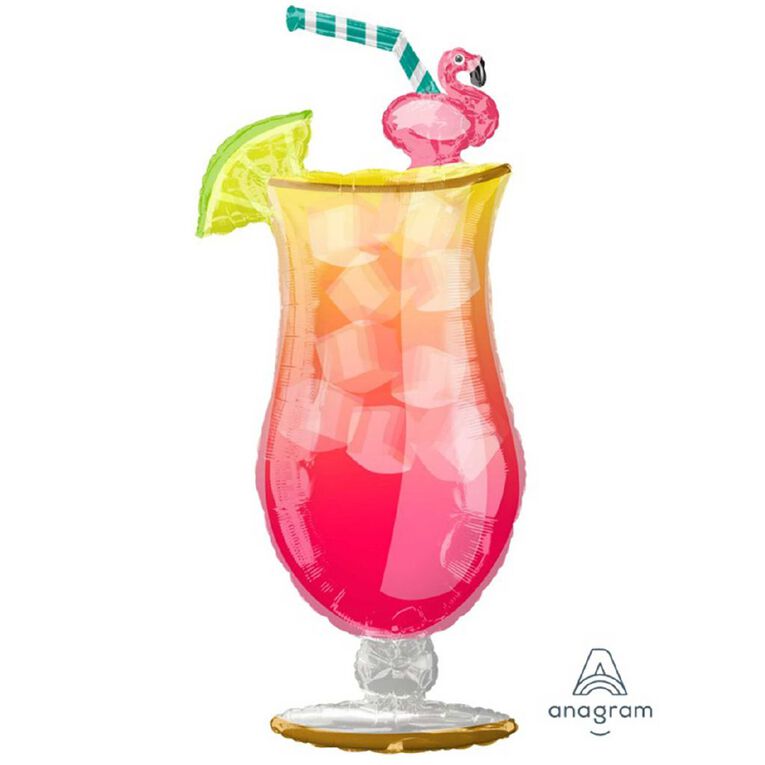 Anagram Supershape Let's Flamingle Tropical Drink Balloon, , hi-res