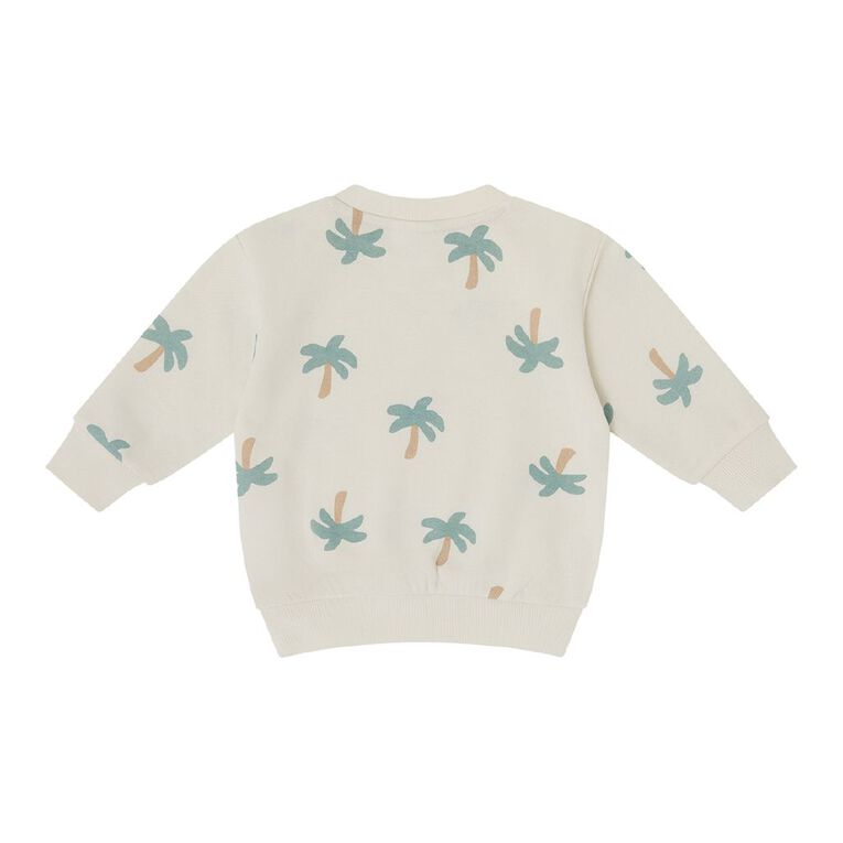 Young Original Babies' Print Crew Sweatshirt, Cream PALM, hi-res