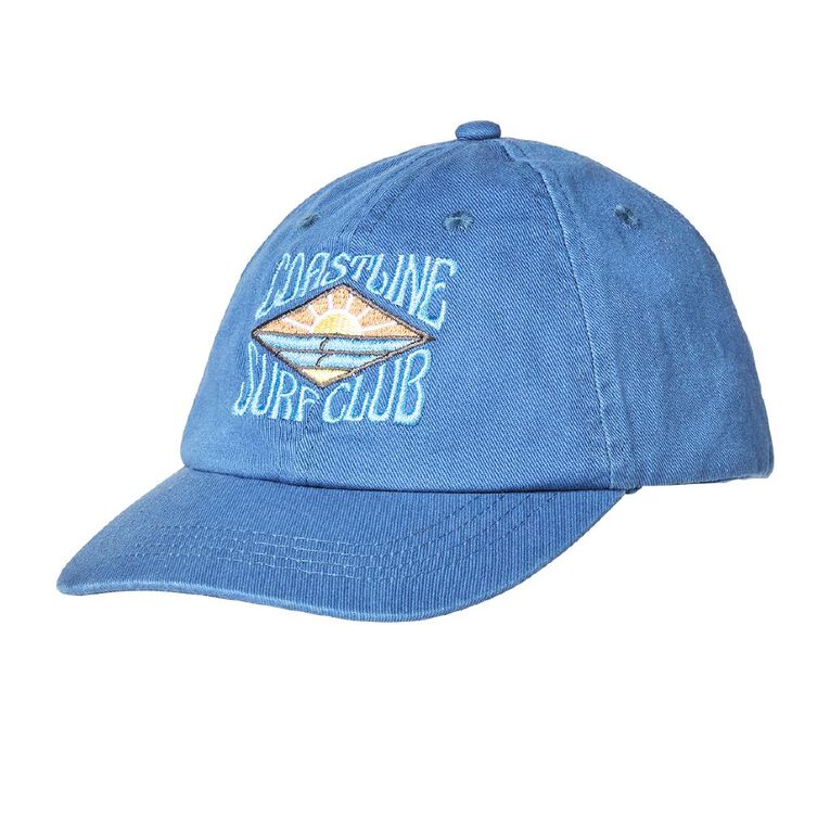 Young Original Boy's Blue Embroidery Cap, Blue Mid, hi-res
