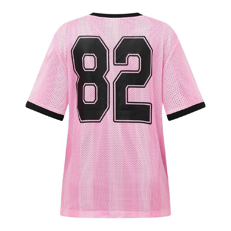 H&H Women's Football Tee, Pink, hi-res