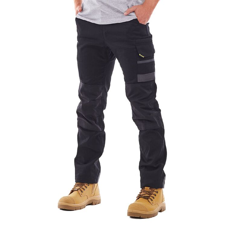 Tradie Men's Slim Fit Flex Cargo Pants Black The Warehouse