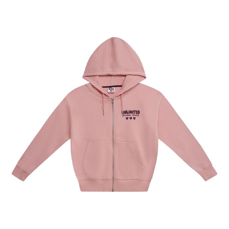Young Original Oversized Zip Hoodie, Pink Light, hi-res