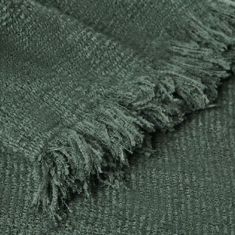 Living & Co Soft Woven Denver Blanket Green Queen, , hi-res