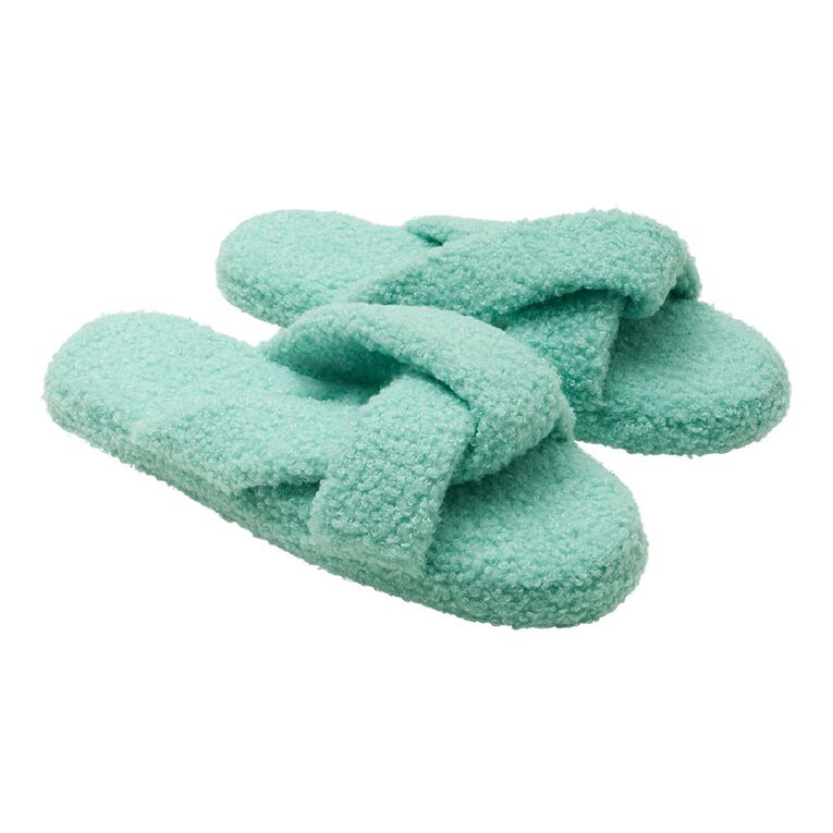 H&H Women's Brooke Slide Slippers, Aqua, hi-res