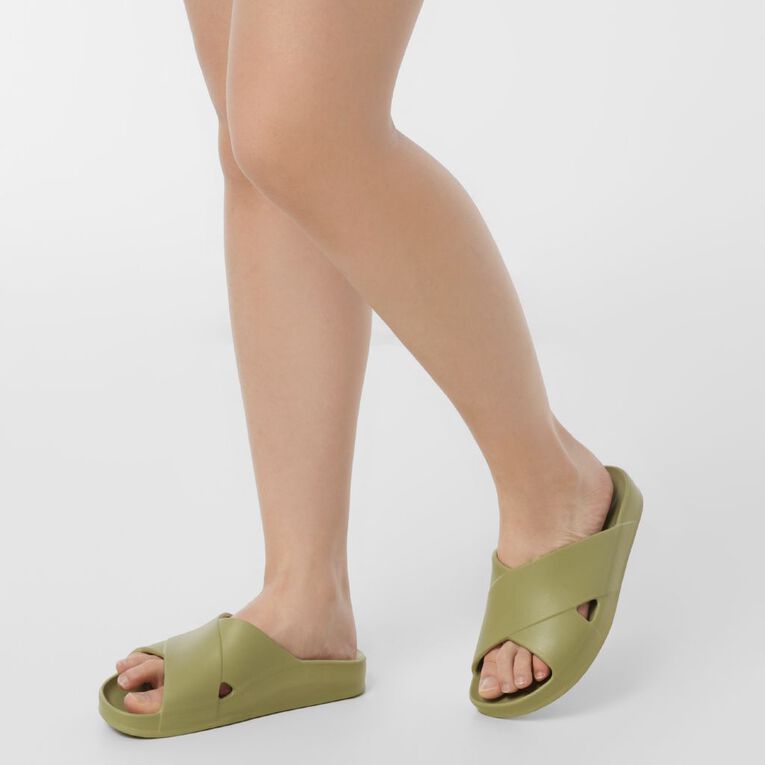 H&H Women's Crossover Pool Slides, Sage, hi-res