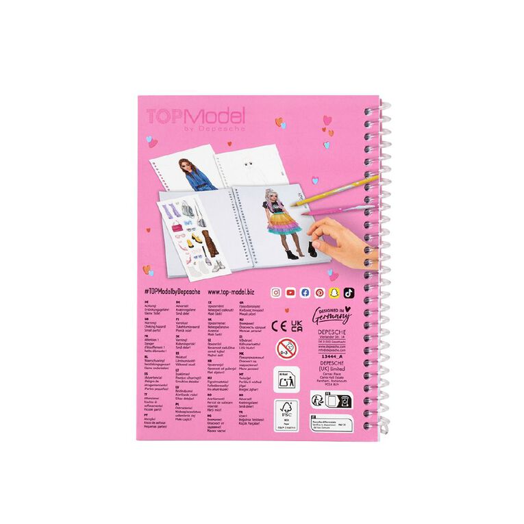 Artwrap Top Model Colour Book Pocket Friend Multi-Coloured, , hi-res
