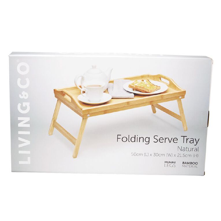 Living & Co Fold Out Wooden Tray Natural Natural | The Warehouse